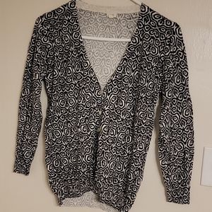 Lightweight J Crew Black and White Cardigan - M